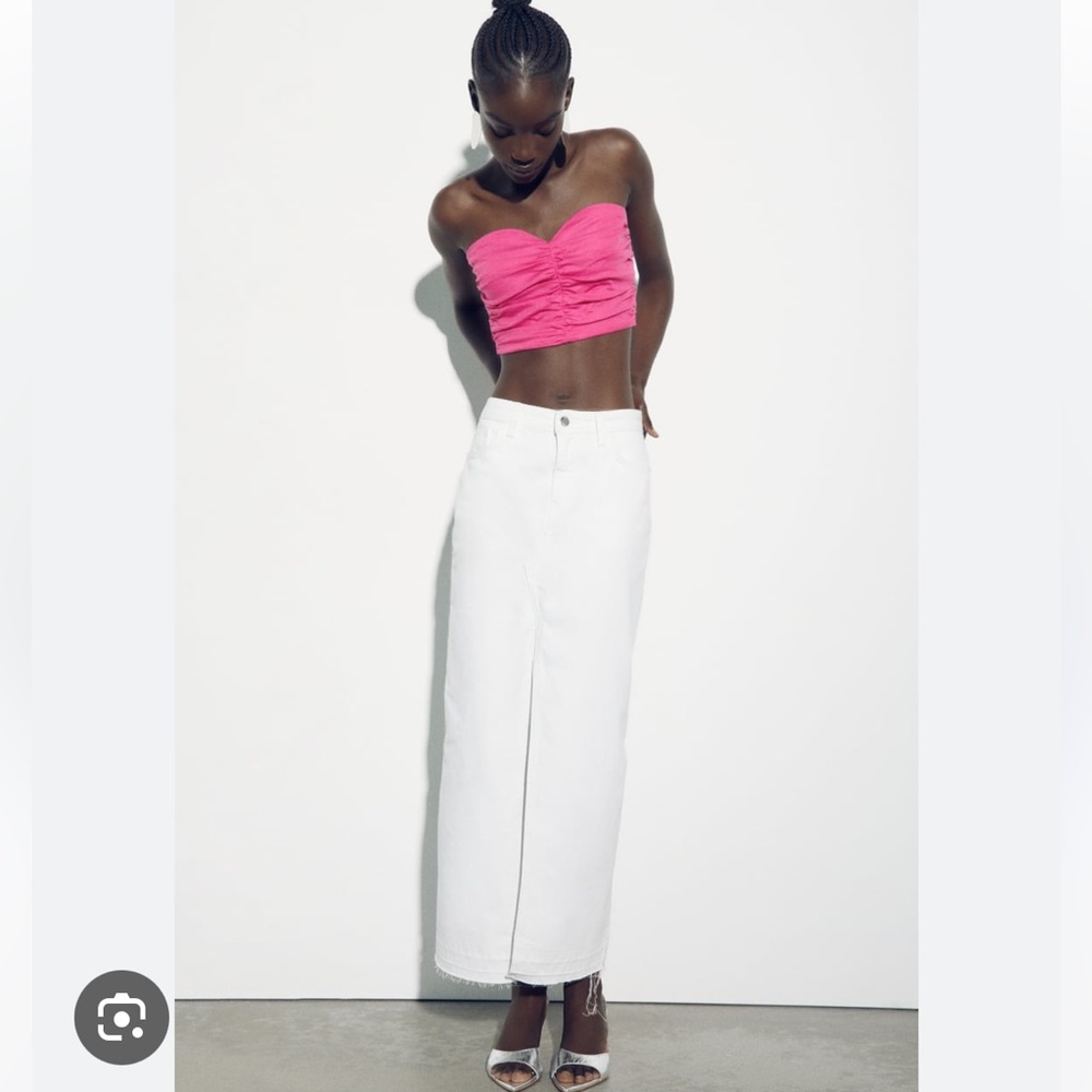 ZARA STRAPLESS CROPPED TOP